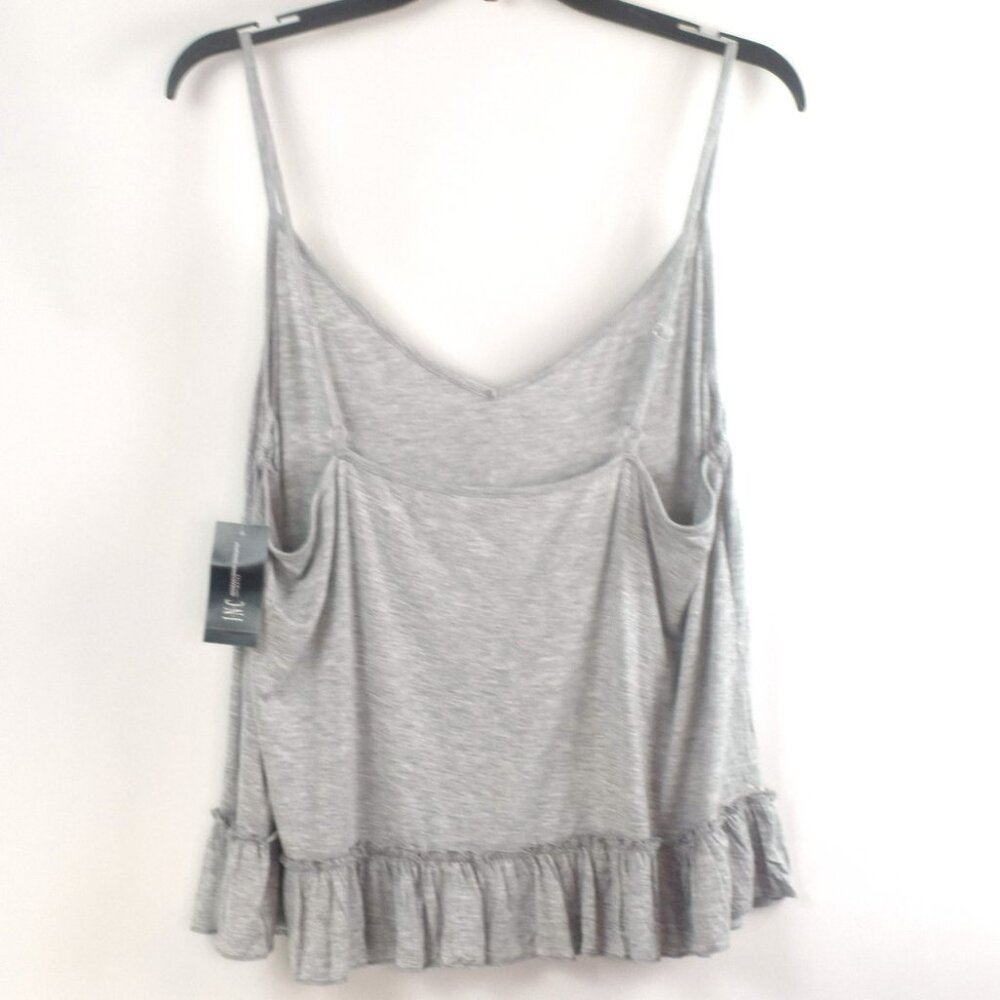 INC International Concepts Knit Ruffle Flounce Pajama Top Gray R $30 NWT - Picture 2 of 4